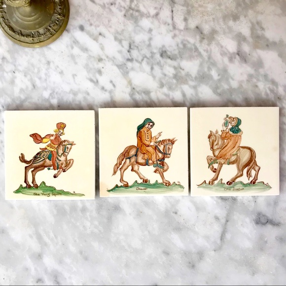 Vintage Canterbury Tales Art Tiles - Picture 1 of 7
